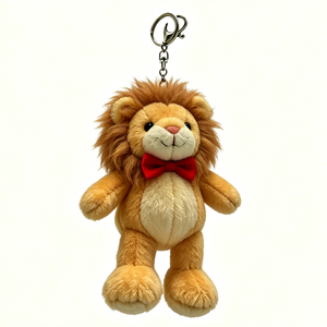 <b>Cute</b> White Sheep Plush Keychain 3D Cartoon Soft Toy With Red Bow Faux Fur Pendant Decor - Product Image 5