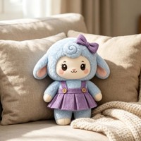 Peluche d'agneau bleue douce et adorable, personnalisable sans MOQ, jouet en peluche de mouton violet avec rembourrage en coton PP pour tous les âges