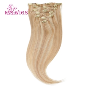 Extensions de cheveux naturels chinois Remy 100 % en gros, à clipser, cuticules alignées, double épaisseur, doux, sans perte, couleur foncée, lisses naturels. - Product Image 1
