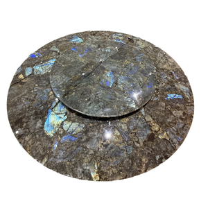 Hiện đại cố định bằng đá cẩm thạch tự nhiên vòng bàn ăn với chân kim loại cho đồ nội thất nhà phòng khách & biệt thự sử dụng - Product Image 1