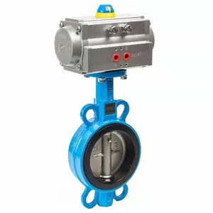 Nuzhuo Pneumatische Fluor Beklede Vlinderklep Regelklep Koolstofstalen Buis Met Actuator Voor Gasmedia-Industrie