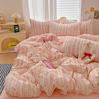 Fabricant en gros de draps de lit en microfibre lavée 100% polyester, impression sur tissu, ensembles de literie avec housse de couette