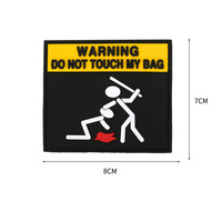 Patch moral personnalisé « Avertissement Danger » pour brassard, sac à dos tactique, autocollant PVC phosphorescent motif dessin animé