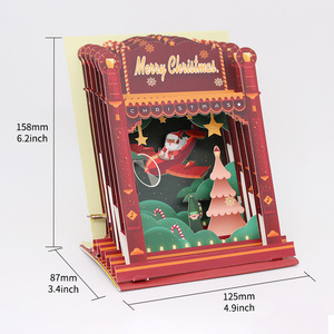Cartes de vœux A5 avec impression de musique à aimant LED <span class=keywords><strong>Carte</strong></span> de vœux de Noël 3d enregistrable personnalisée - Product Image 5