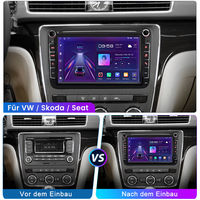 Pemutar Multimedia Audio Mobil Android 8 Inci untuk Volkswagen, Navigasi GPS, RAM 2GB, ROM 32GB, Sistem Musik Mobil Bluetooth