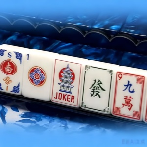 Oh My <b>Mahjong</b> 7-piece American <b>Mahjong</b> <b>Set</b> with Blue Water Ripple Pattern, Exquisite Workmanship - Product Image 2