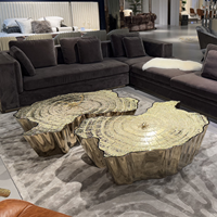 Meubles sur mesure haut de gamme, table basse artistique sculpturale de luxe Eden, table centrale moderne dorée pour salon