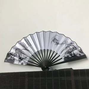Éventail pliant portable en bambou, décoratif, artisanat DIY avec motif ange antique et publicité de modèle, pour style et portabilité - Product Image 5
