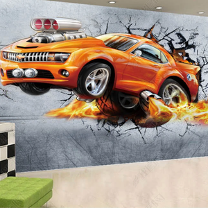 Intérieur de la maison <span class=keywords><strong>voiture</strong></span> rétro étanche <span class=keywords><strong>3D</strong></span> <span class=keywords><strong>papier</strong></span> <span class=keywords><strong>peint</strong></span> arrière-plan du salon - Product Image 5