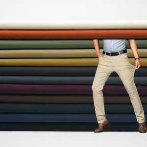 Chinese supplier cotton elastane fabric 97% cotton 3% spandex plain dyed 2/1 twill cotton twill stretch chino fabric