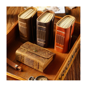 Carnet portable en cuir de vachette, notes cadeaux exquises, graffiti rétro fait main <span class=keywords><strong>pour</strong></span> amis, carnets <span class=keywords><strong>pour</strong></span> hommes et femmes, <span class=keywords><strong>livre</strong></span> de poche - Product Image 1