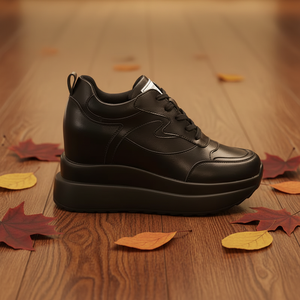 <span class=keywords><strong>Sneakers</strong></span> <span class=keywords><strong>con</strong></span> <span class=keywords><strong>Zeppa</strong></span> da 10cm 4 Pollici, Scarpe Chunky <span class=keywords><strong>Bianche</strong></span> in Vera Pelle per Donna, Scarpe Estive e Autunnali da Passeggio - Product Image 2