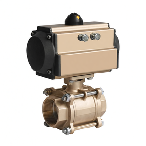 Vanne à bille pneumatique à simple effet COVNA DN25 1 pouce 2 voies 3PC 1000 WOG en acier inoxydable 316 - Product Image 2