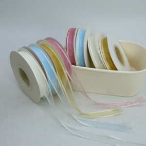 웨딩 케이크 꽃 메쉬 리본-선물 포장, 공장 공급 및 OEM 서비스를 위한 맞춤형 인쇄 얇은 명주 그물 리본 - Product Image 5