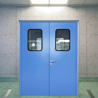 Porte battante en acier haute performance en gros d'usine pour salles blanches et hôpitaux Porte de purification automatique à sécurité biologique