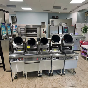 Machine de cuisson robotisée électrique commerciale pour restaurant, personnalisable en usine, avec plusieurs cuves, système rotatif à tambour, fonction wok et évier intégré - Product Image 2