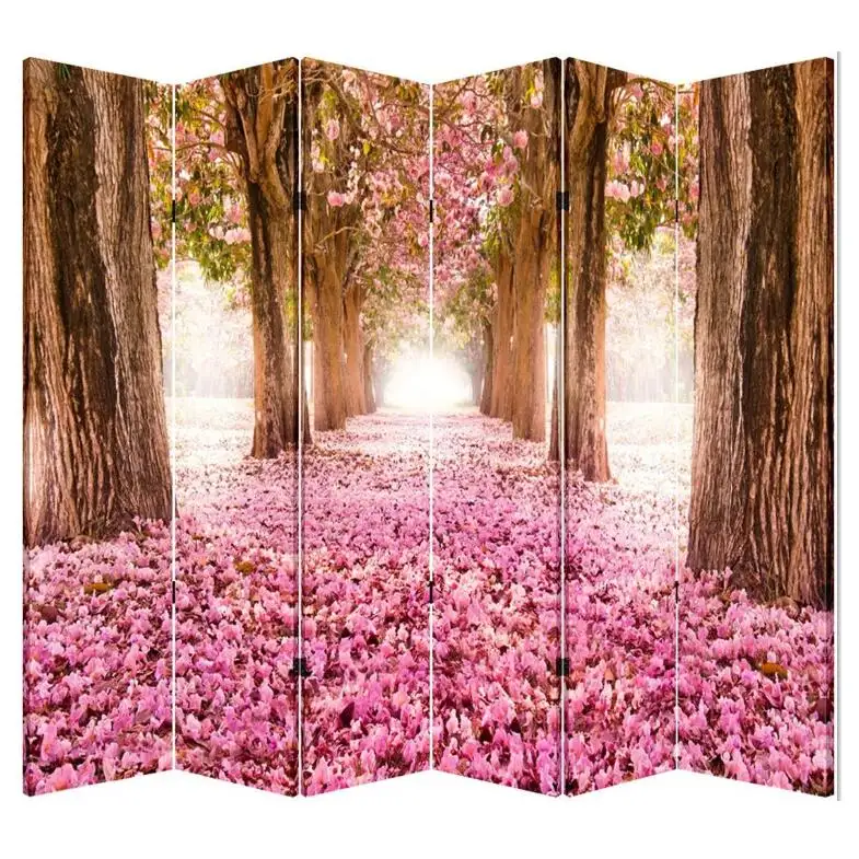 wholesale Cheap flowers Canvas oil painting Folding Screen Room Divider With led lights