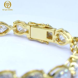 Bijoux de mode, bracelet unisexe en or avec chaîne en or, diamant de laboratoire de taille poire avec certificat IGI, or 18 carats, personnalisé pour un usage quotidien - Product Image 3