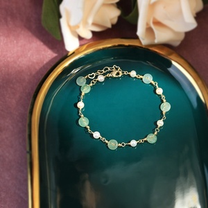 Nuovo braccialetto di smeraldo naturale moda <span class=keywords><strong>verde</strong></span> <span class=keywords><strong>giada</strong></span> pietra preziosa gioielli ringraziamento braccialetto regalo fatto a mano per le donne - Product Image 3