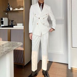 <span class=keywords><strong>Traje</strong></span> Slim Italiano a Rayas para <span class=keywords><strong>Hombre</strong></span> de YZ Factory <span class=keywords><strong>Outlet</strong></span>, Atuendo Formal Premium para Bodas, Novios y Negocios - Product Image 4