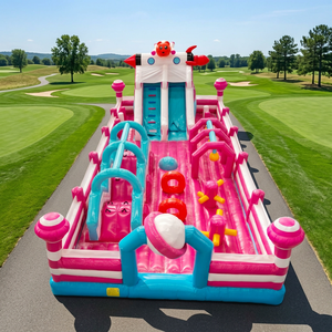 Parcours d'obstacles gonflable en PVC de qualité commerciale, château gonflable géant pour parcs d'attractions, parc à thème gonflable pour enfants - Product Image 1