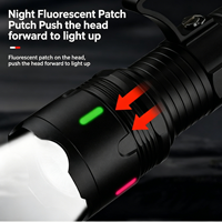 Lampe de poche rechargeable étanche, torche à double lumière à mise au point réglable pour la pêche de nuit