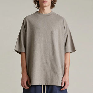 T-shirts personnalisés surdimensionnés, streetwear, à épaules tombantes, t-shirts unis de haute qualité en coton, col rond, t-shirt uni - Product Image 1