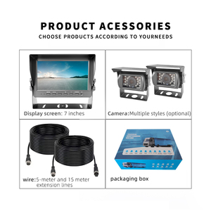 Sistema di Telecamere per Camion con Visione a 360° Anteriore/Laterale/Posteriore 1080P AHD, Impermeabile IP68, con DVR e Display da 7 Pollici a 2 Canali - Product Image 4