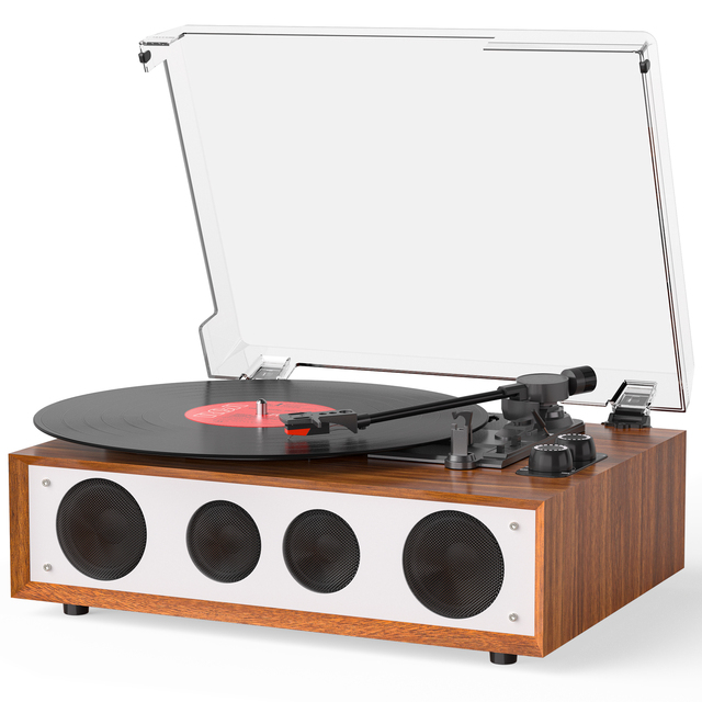 AUDMIC TE-2018C Turntable Record Player Phonograph Vinyl Cabinet Home Use Portable Wooden Box Classic Hot Sell Gift Factory OEM