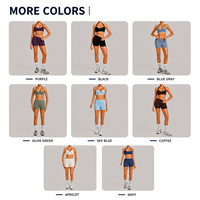Nouveaux ensembles de yoga taille haute pour femmes GM, vente en gros, avec logo personnalisé, soutien-gorge de sport rembourré à bretelles croisées, taille en V, effet push-up fessier, pour Pilates et entraînement en salle de sport