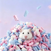 Granulés de papier pop-corn colorés, naturels, doux, désodorisants et absorbants pour la litière des petits animaux : hamster syrien, gerbille, cochon d'Inde