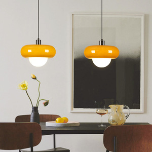 Vintage Egg Tart Single-Head American Retro Pendant <b>Light</b> Trendy Bauhaus Style <b>Dining</b> Table Lamp for Chandeliers Pendant <b>Lights</b> - Product Image 6