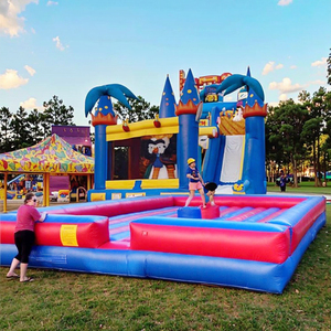 Arène de joute gonflable en PVC de haute qualité Cour de combat de gladiateur pour enfants avec bâtons comprend un ventilateur-pour les parcs de trampoline - Product Image 1