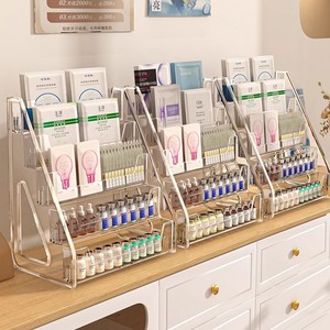 Acrylic Tiered Cosmetic Display Stand 4 Layers Desktop Skincare Organizer For Makeup Storage - Product Image 1