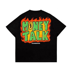メンズ オーバーサイズ ヘビーウェイト ヴィンテージTシャツ、DTGグラフィックプリント、アシッドウォッシュ加工、100%コットン、ユニセックスTシャツ - Product Image 3