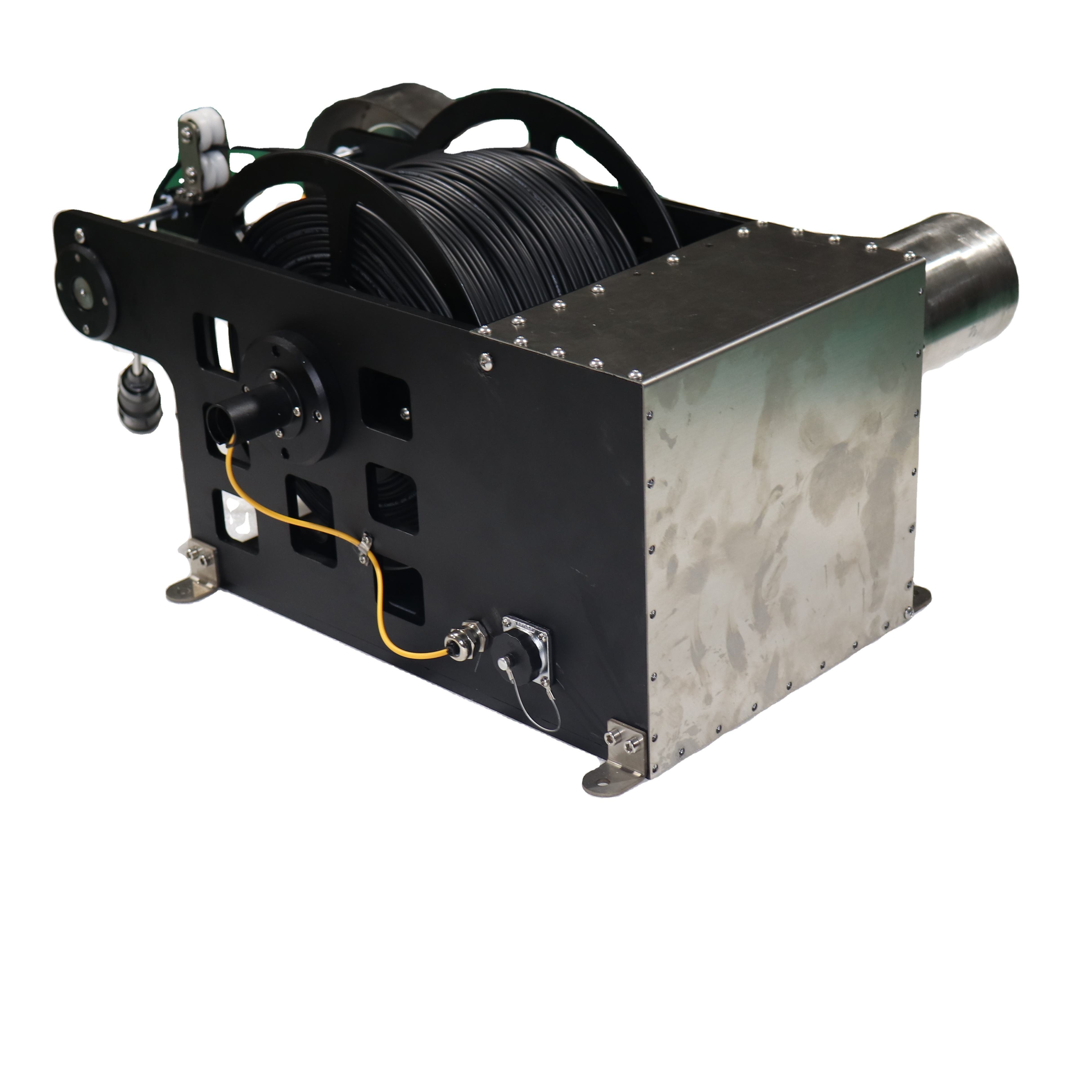 Automatic Fiber Optic ROV Powered Tether Reel for Underwater Robot Camera