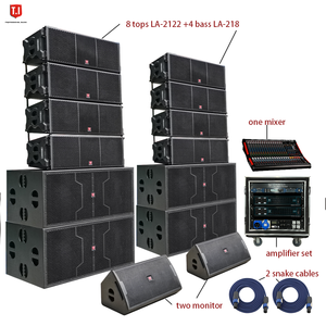 Enceinte Line Array passive professionnelle T.I Pro Audio TI PRO AUDIO LA-2122 double 12 pouces en bois pour intérieur et extérieur - Product Image 1
