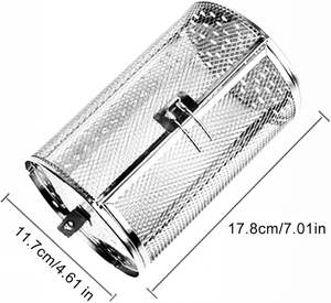 Cesta <span class=keywords><strong>de</strong></span> <span class=keywords><strong>asador</strong></span> <span class=keywords><strong>de</strong></span> acero inoxidable-Torre giratoria <span class=keywords><strong>de</strong></span> 360 ° Freidora <span class=keywords><strong>de</strong></span> aire Parrilla <span class=keywords><strong>Tambor</strong></span> Horno Tostador Resistente a la corrosión para barbacoa <span class=keywords><strong>de</strong></span> carbón - Product Image 5