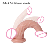 XISE Dildo Clásico de PVC de 18.5cm, Pene de Plástico Súper Realista en Venta, Juguetes Sexuales Eróticos para Mujeres, Dildo Económico para Mujeres