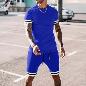 Free Shipping USA Plus Size Casual Biker Shorts Set Fashion Short Sleeve Top Sweatpants for Men Comfortable Plus Size <b>Tracksuit</b> - Product Image 3