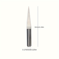 20 pièces Fraise conique à extrémité plate en carbure de tungstène, queue de 3,175 mm, pour découpe et gravure de métal, outil de fraisage CNC OEM