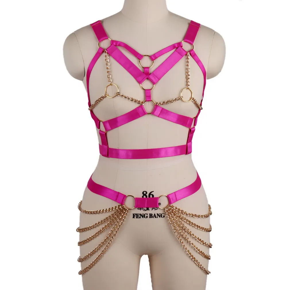 Erotische Ketting Gothic Riem Seks Vrouwen Bh Volwassen Met Rave Tepels Bondage Bodysuits Dansfeest Vrouwen Lingerie Bodykooi