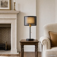 Lampe de chevet moderne à double abat-jour pour chambre à coucher, salon, hôtel, table de nuit, coin lecture