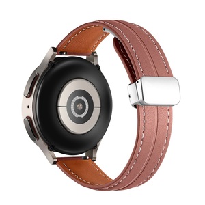 <span class=keywords><strong>Bracelet</strong></span> intelligent en <span class=keywords><strong>cuir</strong></span> véritable <span class=keywords><strong>avec</strong></span> <span class=keywords><strong>boucle</strong></span> pliante magnétique argentée pour Samsung Galaxy Watch 6 5 4, 20mm, 22mm - Product Image 5