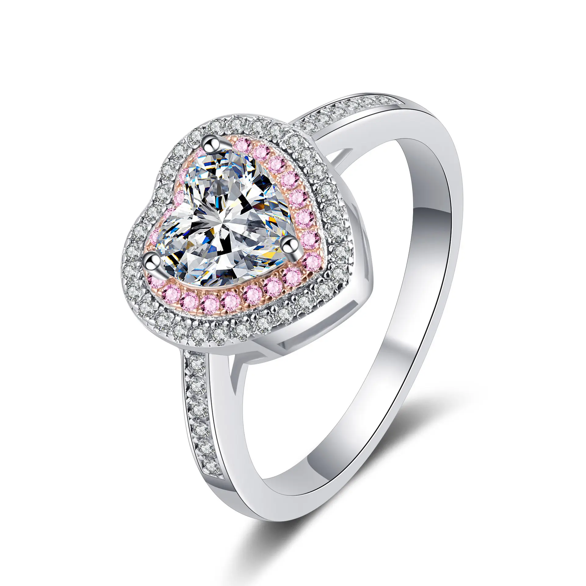 J color diamond in halo setting