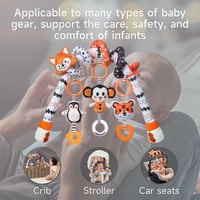 Tumama enfants 2025 nouveauté noir blanc animaux en peluche poussette suspendu jouet pince renard sensoriel bébé activité landau spirale jouets