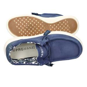 Mocasines sin cordones para hombre, color azul Verdone, de lona, informales. - Product Image 6