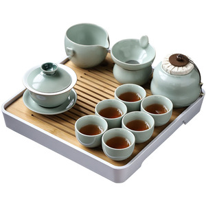 Juego de Té Shangyan Kung Fu de Porcelana, Mini Tetera, Tazas y Bandeja, Estilo Moderno y Sencillo para Hogar u Oficina - Product Image 5