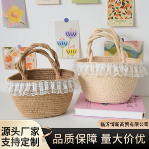 Sac en paille pour femme, nouveau sac tissé motif dessin animé 2026, sac seau pour téléphone portable, idéal pour les vacances d'été à la plage. - Product Image 5