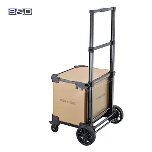 100kg loading compact customized size folding hand trolley cart truck for portable power station bank electric generator carrier